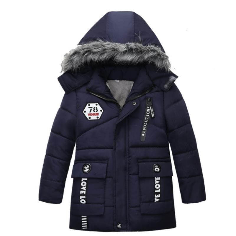 Baby Clothing Zipper - Jaket Musim Dingin Anak-anak Laki-laki Berkerudung