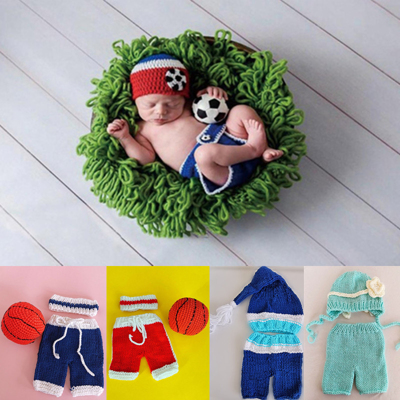 Baby Clothing Crochet - 3/2 Buah/Set Kostum Properti Fotografi Bayi
