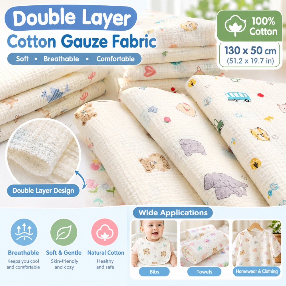 Baby Clothing Us - Kain krep bermotif kartun lucu, terbuat