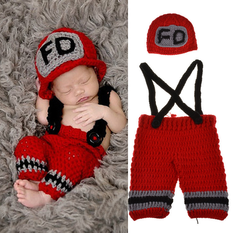 Baby Clothing Crochet - Pakaian Fotografi Bayi Laki-laki Baru Lahir