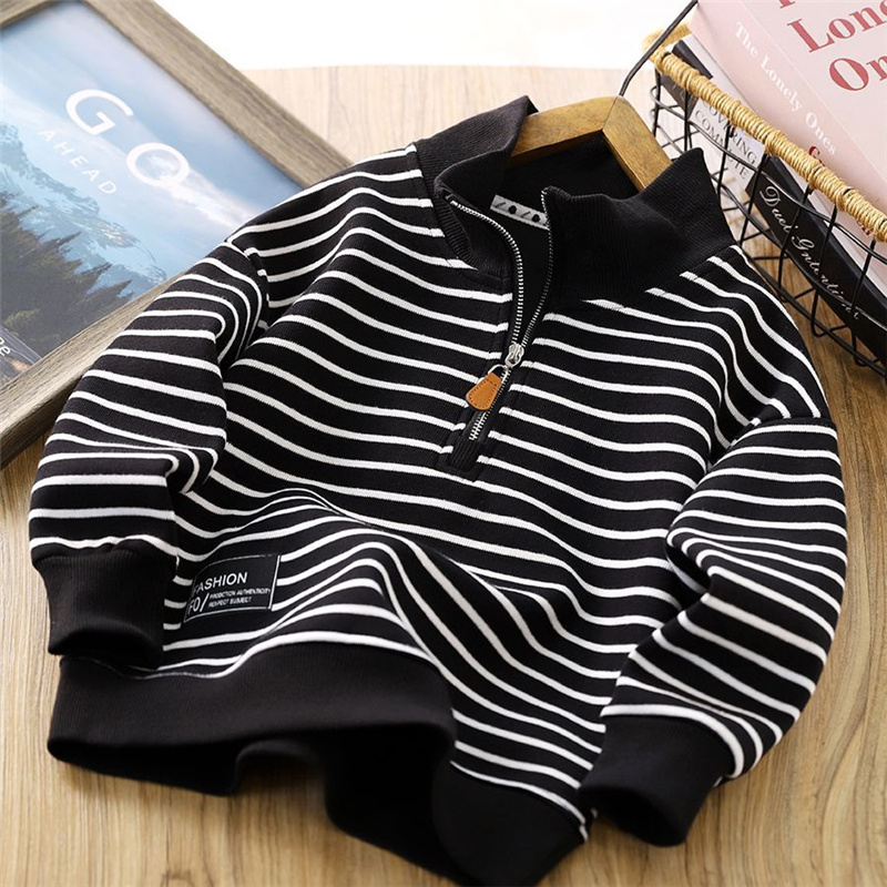 Sweatshirt bergaris anak laki- - Baby Clothing Zipper ulasan dan harga