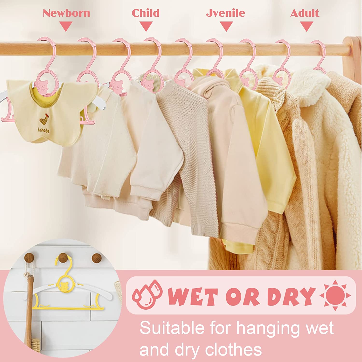 UNTIOR gantungan baju bayi, ra - Baby Clothing Hanging Rack ulasan dan harga